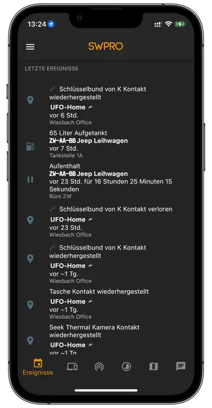 SWTracker mobile app screenshot 1